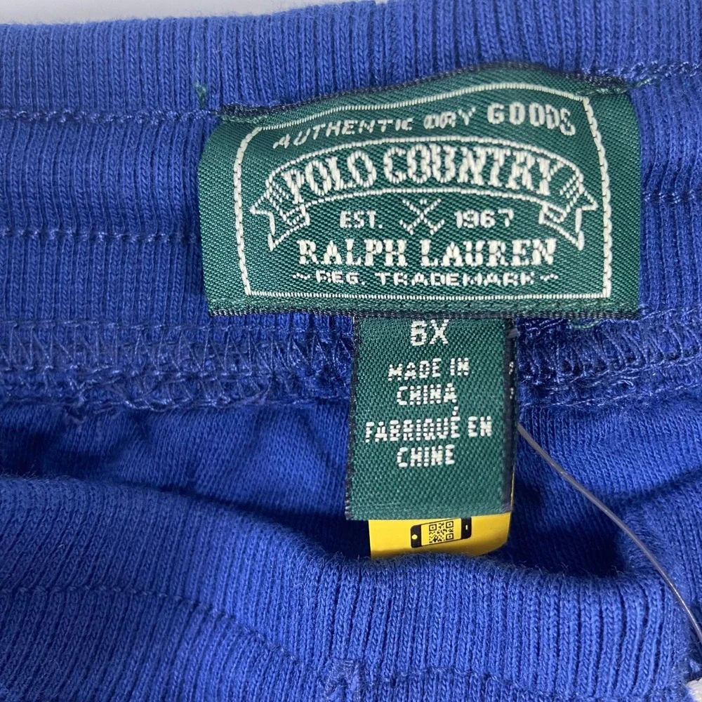 Polo Country Ralph Lauren Girl's Blue Geometric Quilted‎ Shorts Size 6X NWT